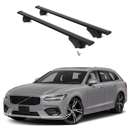 ERKUL Roof Rack Cross Bars for Volvo V90 2017-2022  - Black