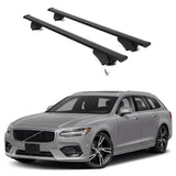 ERKUL Roof Rack Cross Bars for Volvo V90 2017-2022 | Aluminum Crossbars with Anti Theft Lock for Rooftop | Compatible with Flush Rails - Black