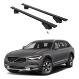 ERKUL Roof Rack Cross Bars for Volvo V90 Cross Country 2017-2024 | Aluminum Crossbars with Anti Theft Lock for Rooftop | Compatible with Flush Rails - Black