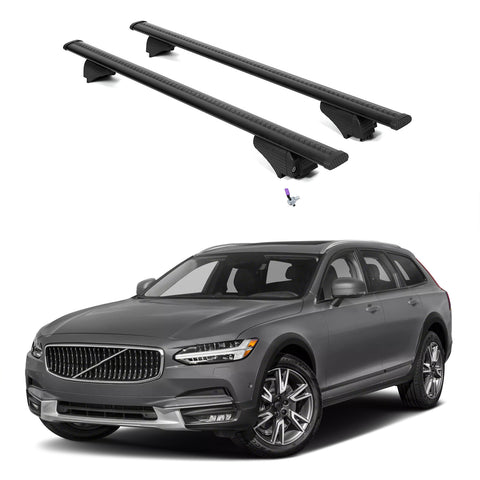 ERKUL Roof Rack Cross Bars for Volvo V90 Cross Country 2017-2025 - Black