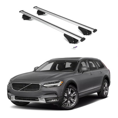 ERKUL Roof Rack Cross Bars for Volvo V90 Cross Country 2017-2025 - Silver