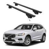 ERKUL Roof Rack Cross Bars for Volvo XC60 2018-2024 | Aluminum Crossbars with Anti Theft Lock for Rooftop | Compatible with Flush Rails - Black