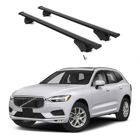 ERKUL Roof Rack Cross Bars for Volvo XC60 2018-2025 with Flush Rails - Black