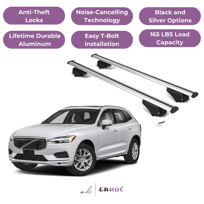 Roof Rack Cross Bars with Extended Bar Design for Volvo XC60 2018-2025  - Silver