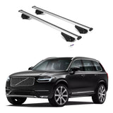 ERKUL Roof Rack Cross Bars for Volvo XC90 2016-2024 | Aluminum Crossbars with Anti Theft Lock for Rooftop | Compatible with Flush Rails - Silver