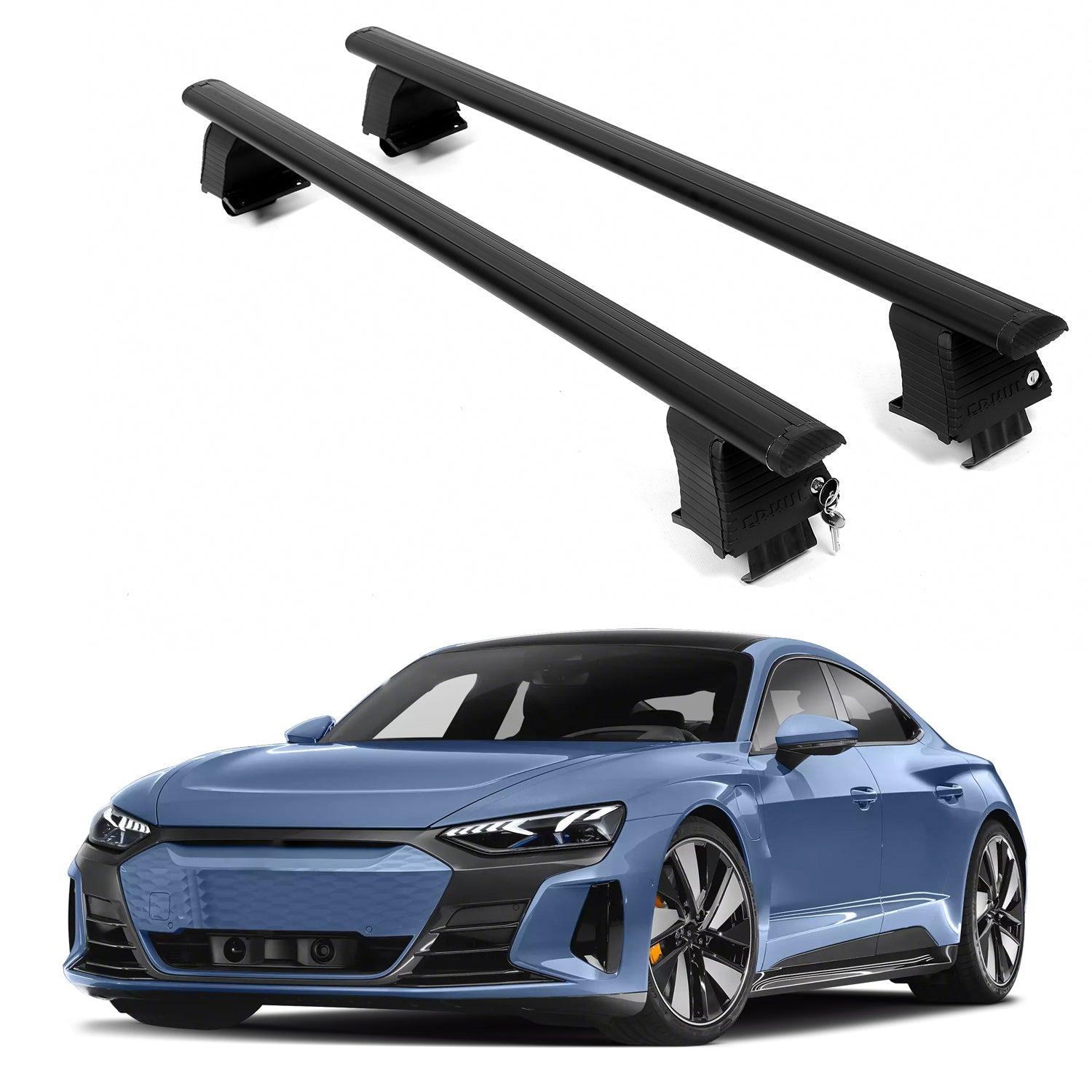 ERKUL Roof Rack Crossbars For AUDI E-TRON GT 2022-2026 Naked Roof Aluminum Black