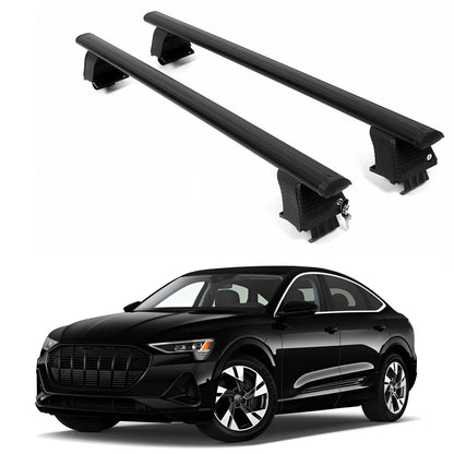 ERKUL Roof Rack Crossbars For AUDI E-TRON SPORTBACK 2020-2023 Naked Roof Aluminum Black