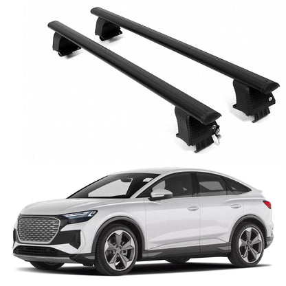 ERKUL Roof Rack Crossbars For AUDI Q4 E-TRON SPORTBACK 2022-2026 Naked Roof Aluminum Black
