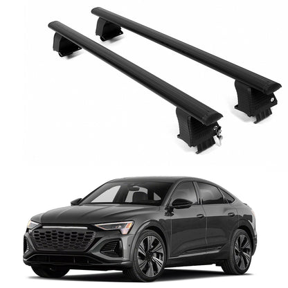 ERKUL Roof Rack Crossbars For AUDI Q8 E-TRON SPORTBACK 2024-2025 Naked Roof Aluminum Black