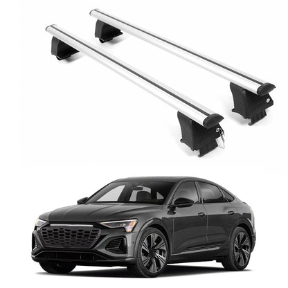 ERKUL Roof Rack Crossbars For AUDI Q8 E-TRON SPORTBACK 2024-2025 Naked Roof Aluminum Silver