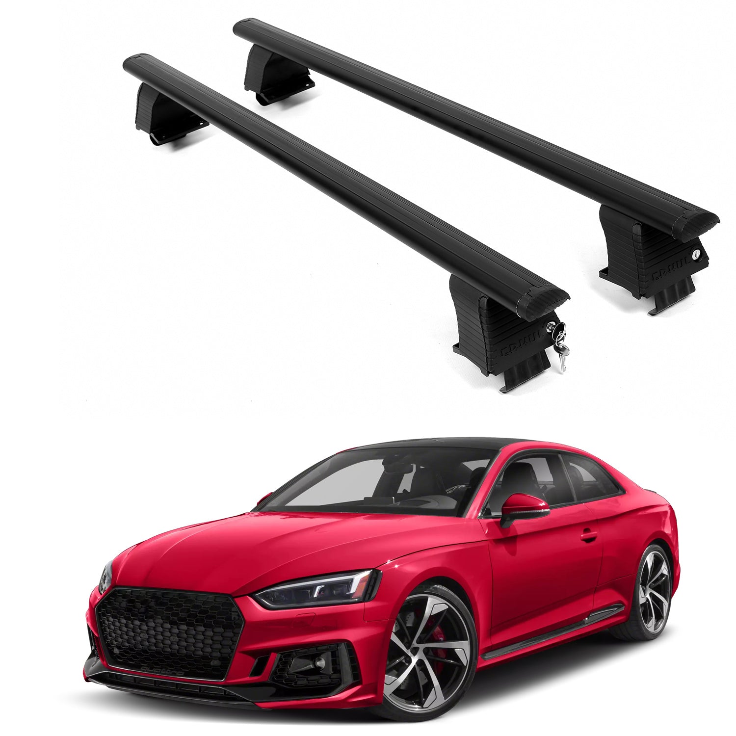 ERKUL Roof Rack Crossbars For AUDI RS5 2018-2026 Naked Roof Aluminum Black