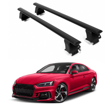 ERKUL Roof Rack Crossbars For AUDI RS5 2018-2026 Naked Roof Aluminum Black