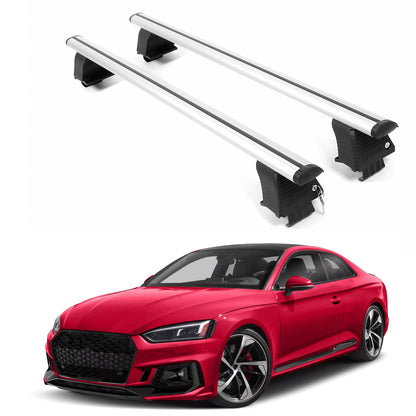 ERKUL Roof Rack Crossbars For AUDI RS5 2018-2026 Naked Roof Aluminum Silver