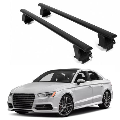 ERKUL Roof Rack Crossbars For AUDI S3 2014-2020 Naked Roof Aluminum Black