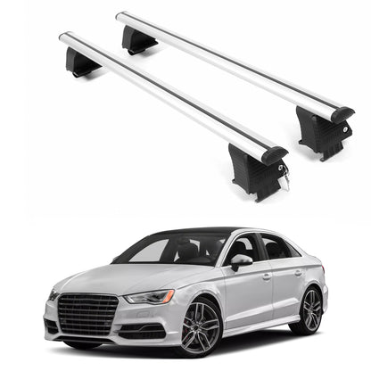 ERKUL Roof Rack Crossbars For AUDI S3 2014-2020 Naked Roof Aluminum Silver