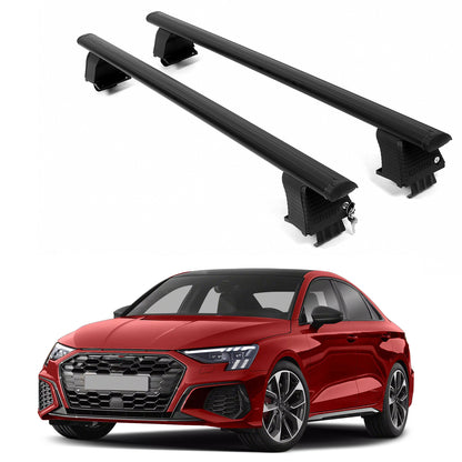 ERKUL Roof Rack Crossbars For AUDI S3 2022-2026 Naked Roof Aluminum Black