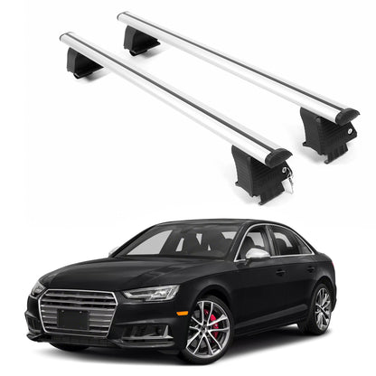ERKUL Roof Rack Crossbars For AUDI S4 2018-2025 Naked Roof Aluminum Silver