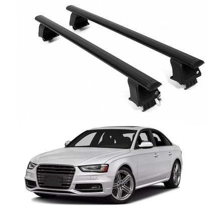 ERKUL Roof Rack Crossbars For AUDI S4 2010-2016 Naked Roof Aluminum Black