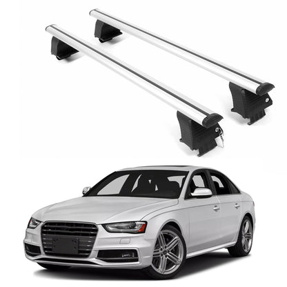 ERKUL Roof Rack Crossbars For AUDI S4 2010-2016 Naked Roof Aluminum Silver
