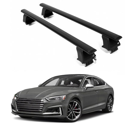 ERKUL Roof Rack Crossbars For AUDI S5 2018-2025 Naked Roof Aluminum Black