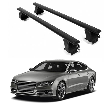ERKUL Roof Rack Crossbars For AUDI S7 2012-2018 Naked Roof Aluminum Black