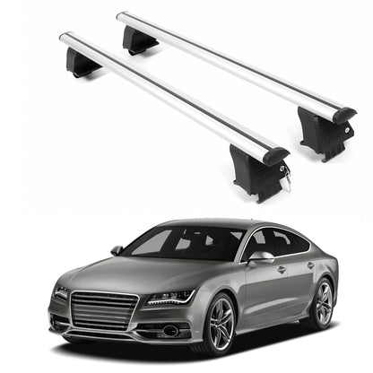 ERKUL Roof Rack Crossbars For AUDI S7 2012-2018 Naked Roof Aluminum Silver