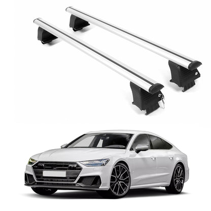 ERKUL Roof Rack Crossbars For AUDI S7 2020-2025 Naked Roof Aluminum Silver