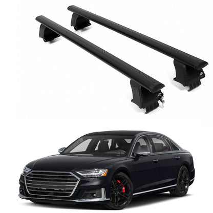 ERKUL Roof Rack Crossbars For AUDI S8 2020-2026 Naked Roof Aluminum Black