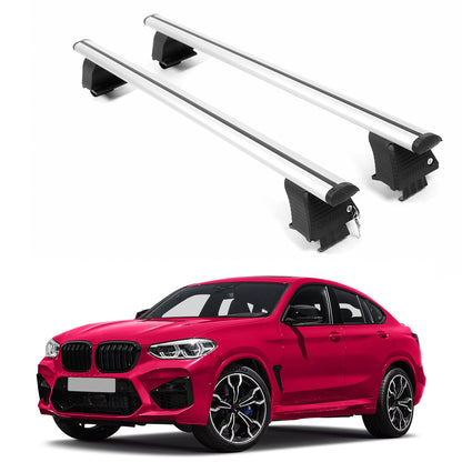 ERKUL Roof Rack Crossbars For BMW X4 M 2020-2025 Naked Roof Aluminum Silver