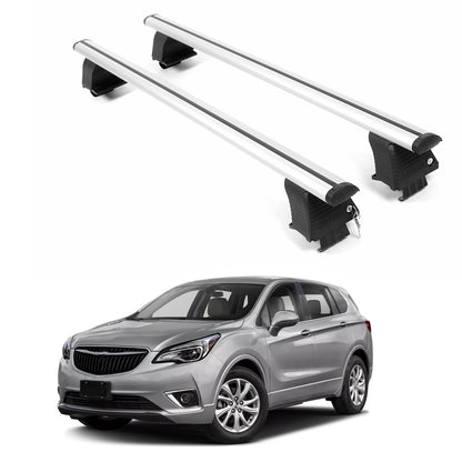 ERKUL Roof Rack Crossbars For BUICK ENVISION 2016-2020 Naked Roof Aluminum Silver