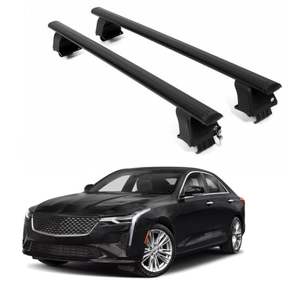 ERKUL Roof Rack Crossbars For CADILLAC CT4 2020-2026 Naked Roof Aluminum Black