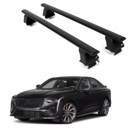 ERKUL Roof Rack Crossbars For CADILLAC CT4-V 2020-2026 Naked Roof Aluminum Black