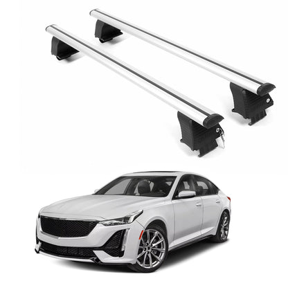 ERKUL Roof Rack Crossbars For CADILLAC CT5 2020-2026 Naked Roof Aluminum Silver