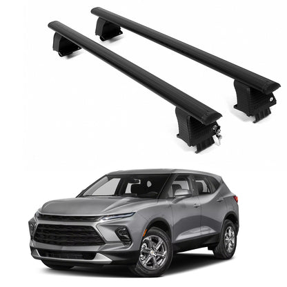 ERKUL Roof Rack Crossbars For CHEVROLET BLAZER 2019-2026 Naked Roof Aluminum Black
