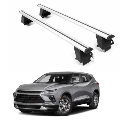ERKUL Roof Rack Crossbars For CHEVROLET BLAZER 2019-2026 Naked Roof Aluminum Silver