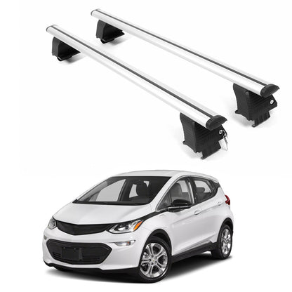 ERKUL Roof Rack Crossbars For CHEVROLET BOLT EV 2017-2023 Naked Roof Aluminum Silver
