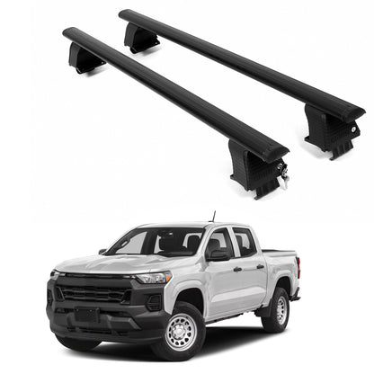 ERKUL Roof Rack Crossbars For CHEVROLET COLARADO 2023-2026 Naked Roof Aluminum Black