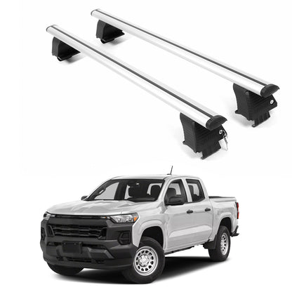 ERKUL Roof Rack Crossbars For CHEVROLET COLARADO 2023-2026 Naked Roof Aluminum Silver