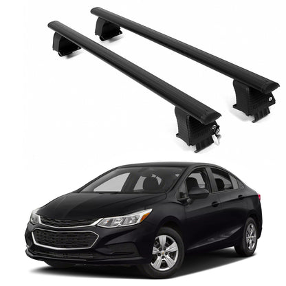 ERKUL Roof Rack Crossbars For CHEVROLET CRUZE 2016-2019 Naked Roof Aluminum Black