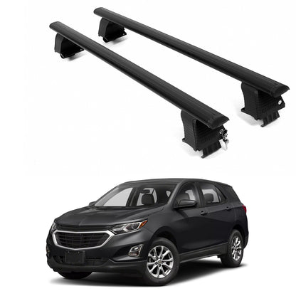 ERKUL Roof Rack Crossbars For CHEVROLET EQUINOX 2018-2024 Naked Roof Aluminum Black