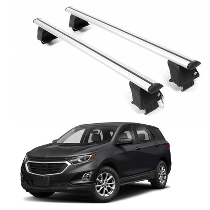 ERKUL Roof Rack Crossbars For CHEVROLET EQUINOX 2018-2024 Naked Roof Aluminum Silver