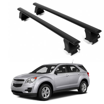 ERKUL Roof Rack Crossbars For CHEVROLET EQUINOX 2010-2017 Naked Roof Aluminum Black
