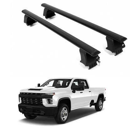 ERKUL Roof Rack Crossbars For CHEVROLET SILVERADO 2500 HD 2020-2026 Naked Roof Aluminum Black