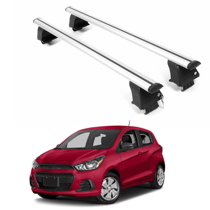 ERKUL Roof Rack Crossbars For CHEVROLET SPARK 2016-2022 Naked Roof Aluminum Silver