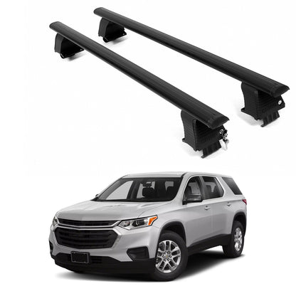 ERKUL Roof Rack Crossbars For CHEVROLET TRAVERSE 2018-2023 Naked Roof Aluminum Black