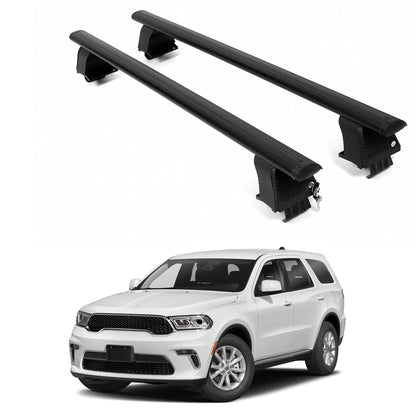 ERKUL Roof Rack Crossbars For DODGE DURANGO 2011-2026 Naked Roof Aluminum Black