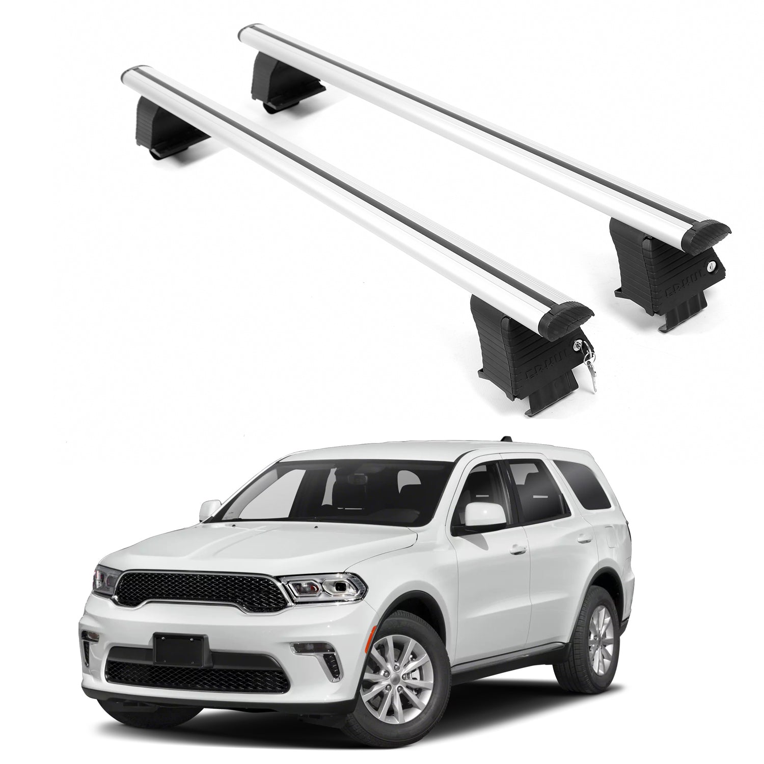 ERKUL Roof Rack Crossbars For DODGE DURANGO 2011-2026 Naked Roof Aluminum Silver