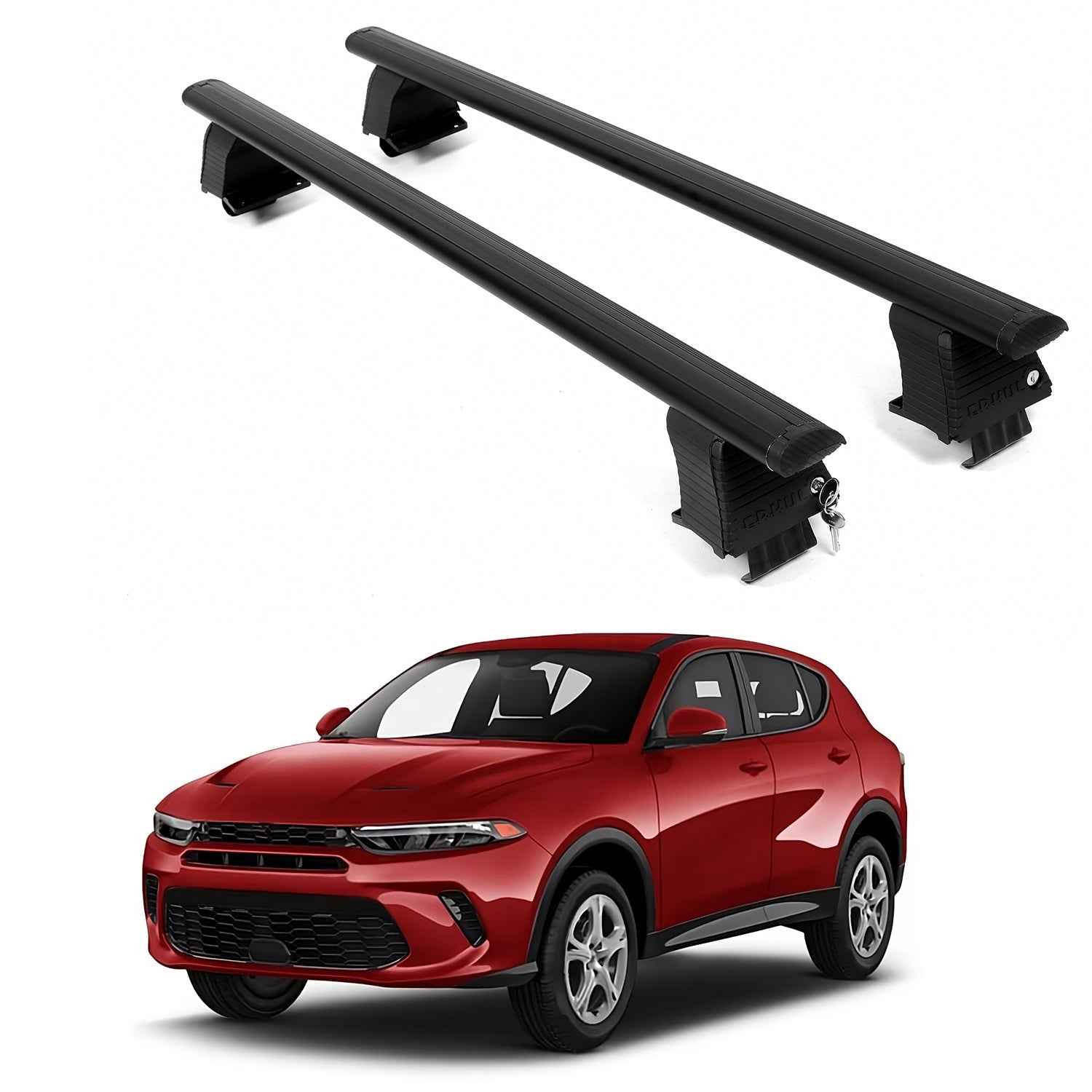 ERKUL Roof Rack Crossbars For DODGE HORNET 2023-2025 Naked Roof Aluminum Black