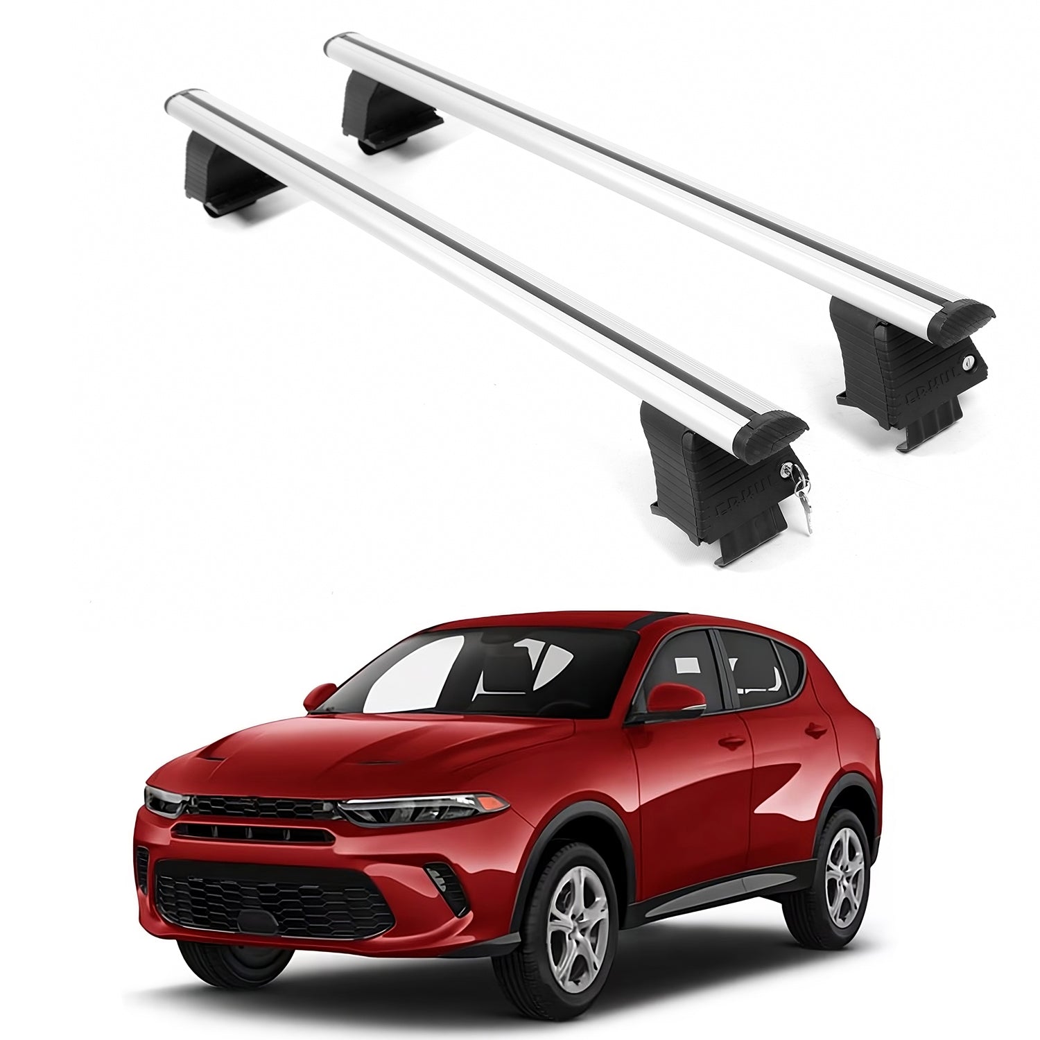 ERKUL Roof Rack Crossbars For DODGE HORNET 2023-2025 Naked Roof Aluminum Silver