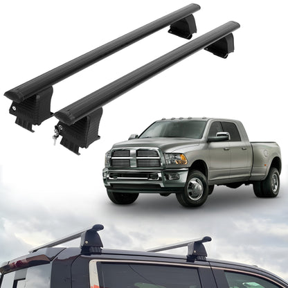 ERKUL Roof Rack Crossbars For DODGE RAM 3500 2010-2018 Naked Roof Aluminum Black